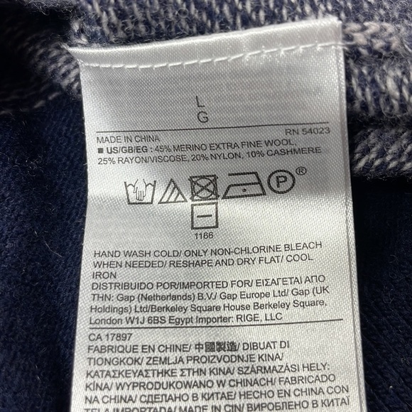 Banana Republic Women’s Filpucci Merino Wool Blue Gray Pullover Sweater, sz Med - Picture 7 of 9